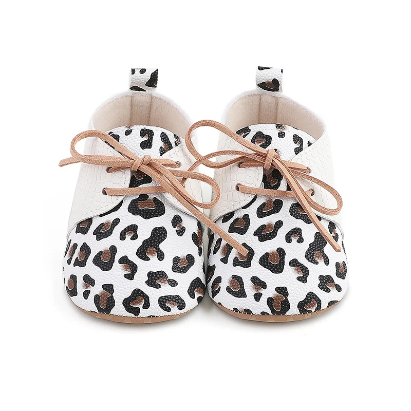 Spring Autumn Baby Shoes Retro Leopard Print First Walkers Newborn Soft Bottom Non-Slip Leather Shoes Toddler Casual Shoes 3