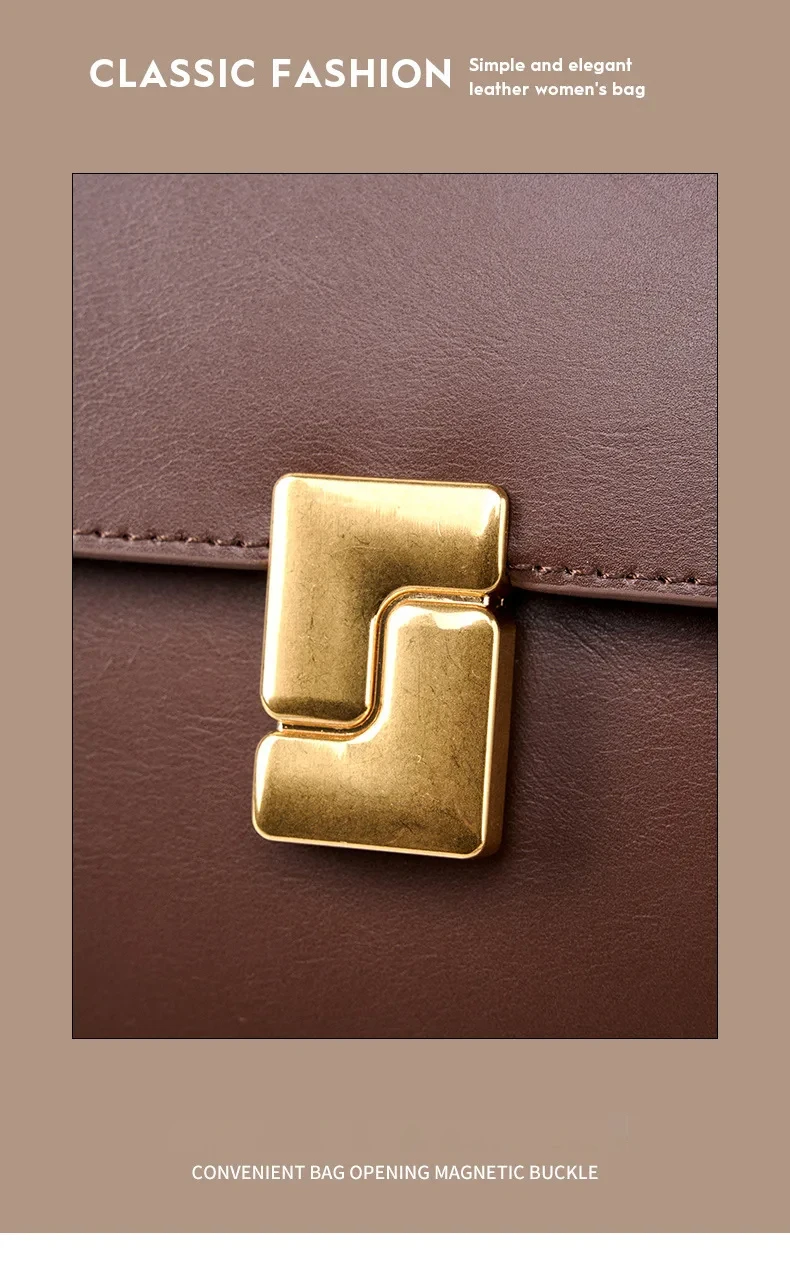 Luxury Women’s Genuine Leather Crossbody Square Bag