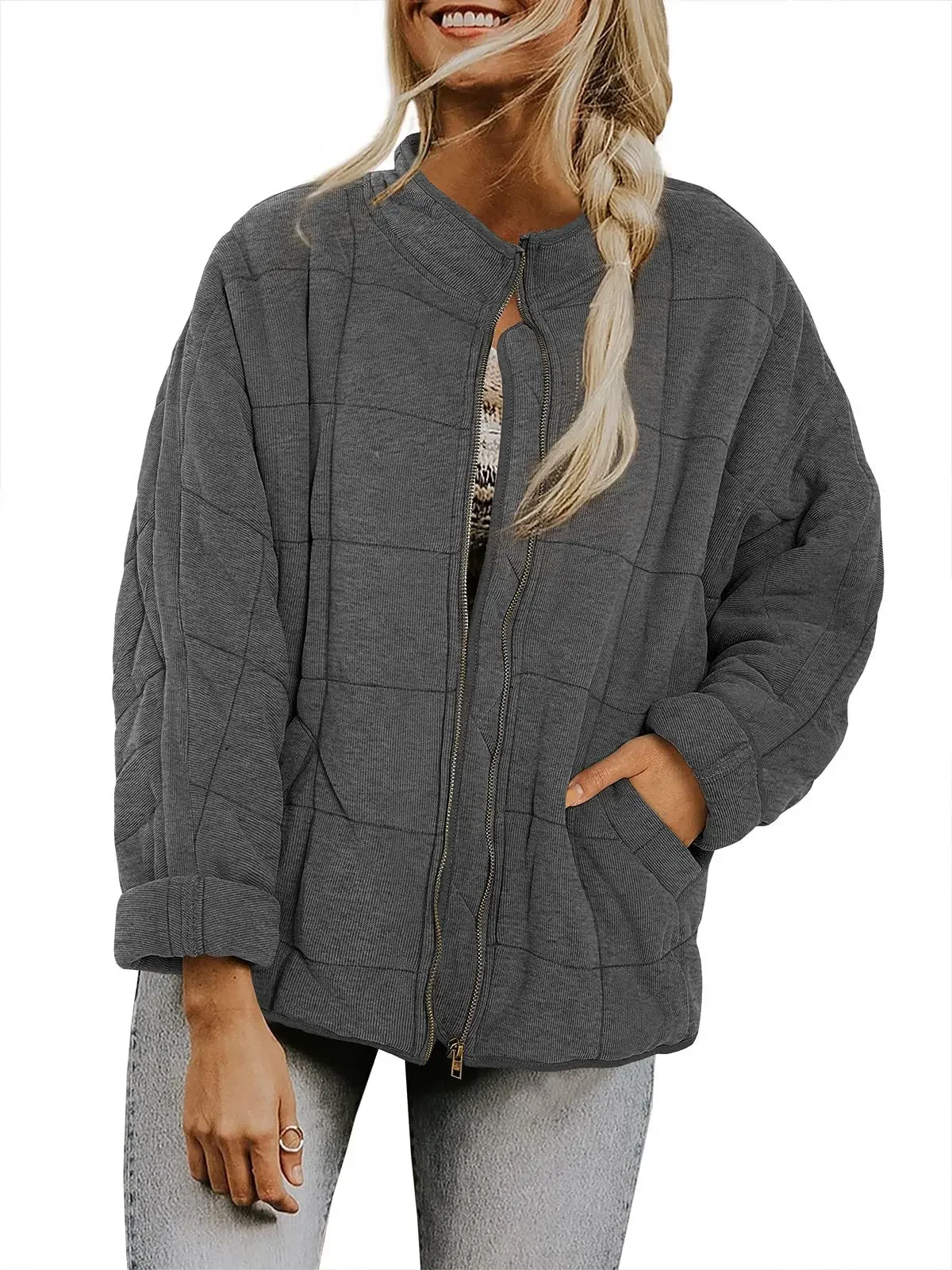 Spring Knitted Women Jacket Black Stand Keep Warm Thick Loose Coats Female Spring Casual Elegant Trendy Ladies Clothes