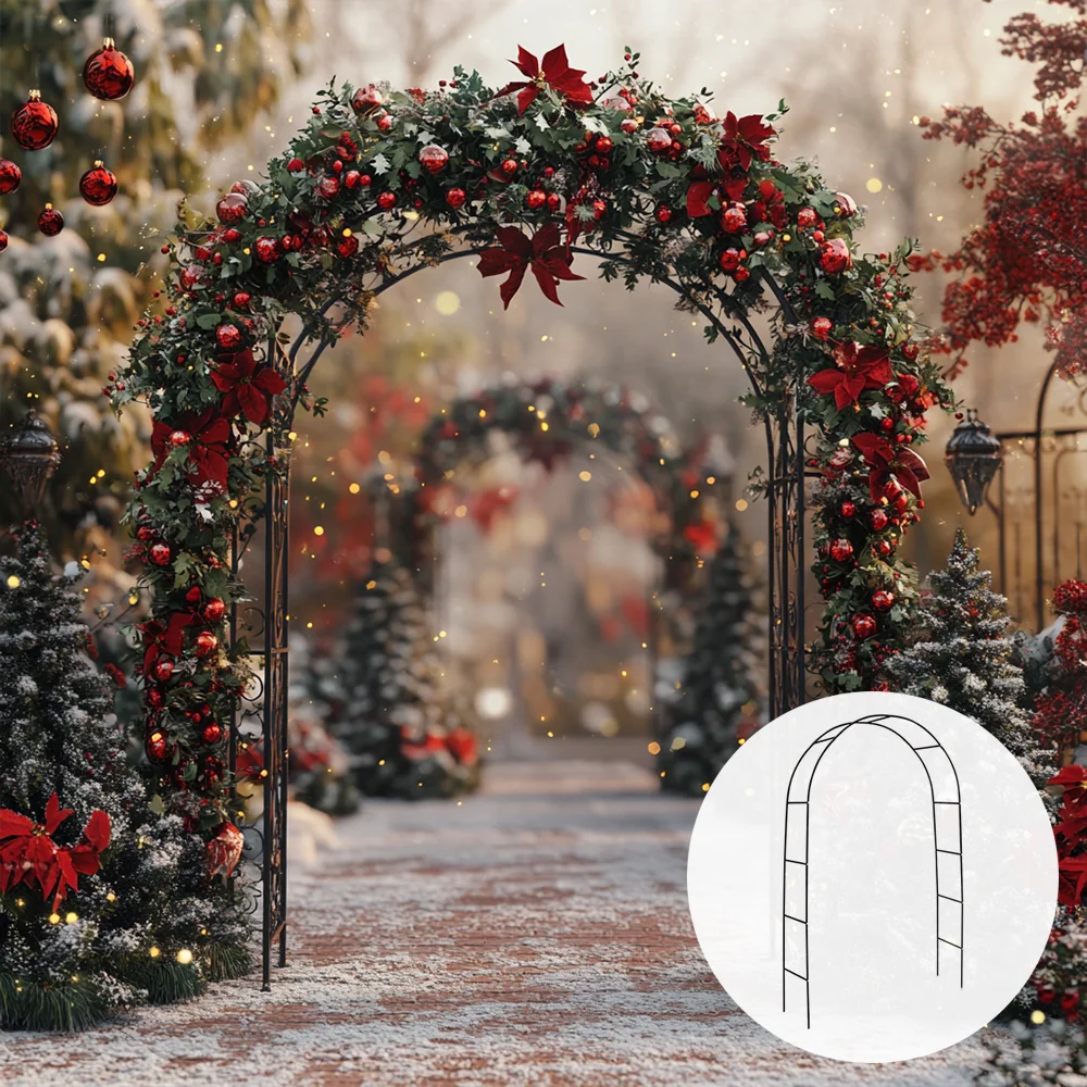 Black Metal Garden Wedding Arch Large Flower Frame Balloons Archway Outdoor Lawn Activity Decoration