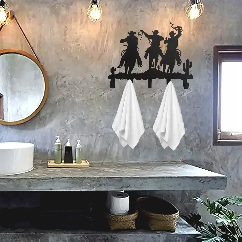 Metal Cowboy Wall Mounted Hook 1pc Decorative Rack with Hooks Easy to Install for Hanging Storage Solutions 5