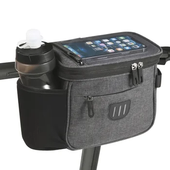 Borsa da manubrio regolabile per bici con tasca per telefono custodia frontale grande con cerniera per mantenere i tuoi elementi essenziali sicuri e accessibili