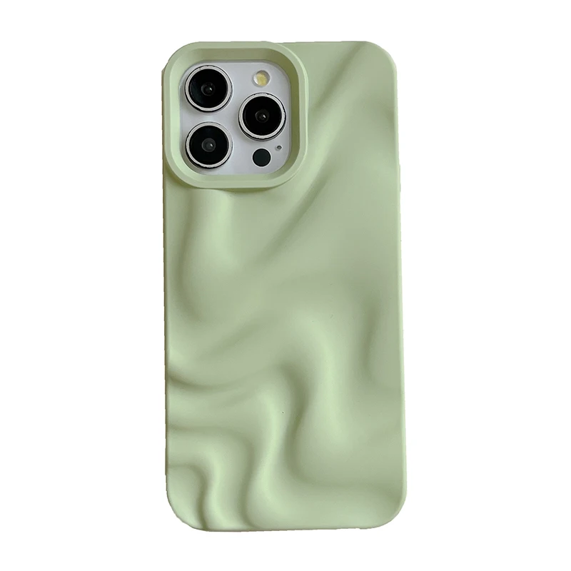 Mint Green Violet Fold Pattern TPU Phone Case - Soft Silicone Back Cover