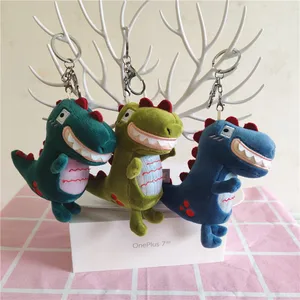 New Boutique Creative funny big tooth dinosaur key chain doll cartoon soft plush pendant personalized cool doll birthday gift