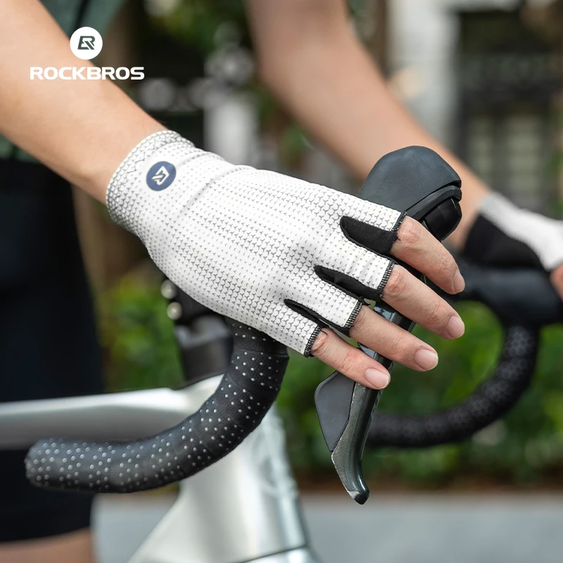 ROCKBROS Half Finger Gloves Summer Bicycle Gloves Anti-Slip Shock-Absorbing Cycling Fingerless Breathable Gym Gloves 2