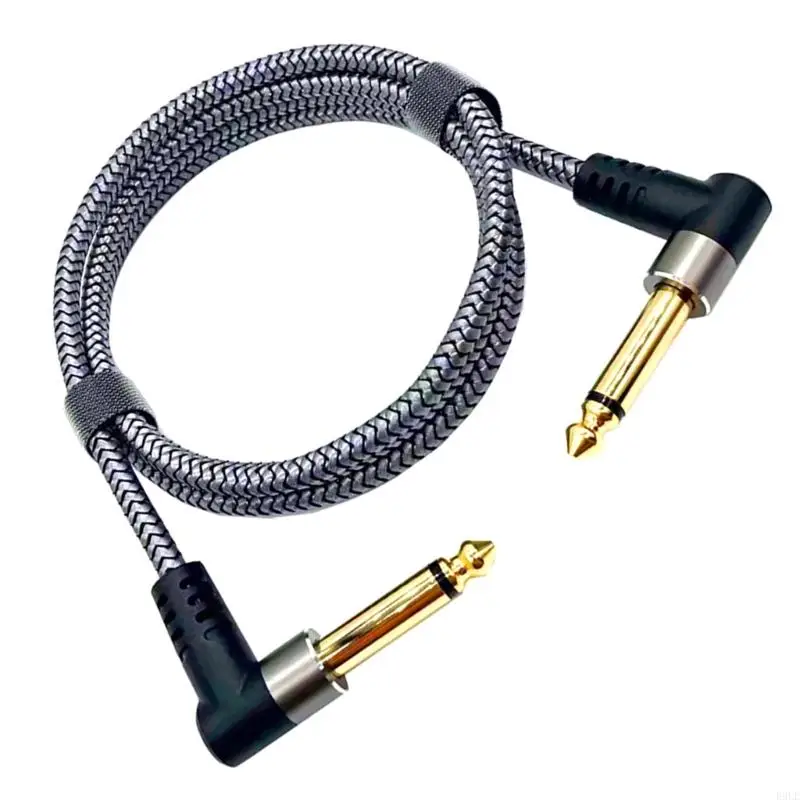 E9LE Guitar Patches Cables 6.35MM Effects Pedal Board Cord Pedal Board Cable Nylon Braided Cable Connector
