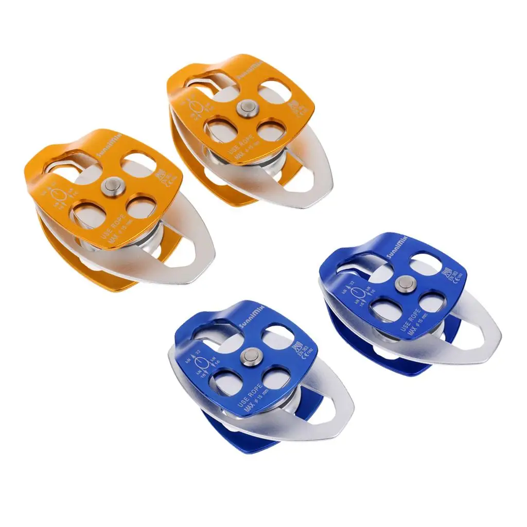 2 pcs 32kn Double Bearings Aluminum Pulley for Mountaineering