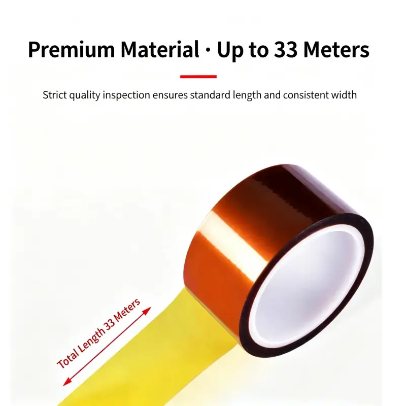 Kapton Single-Sided Tape, High Viscosity Traceless Insulation Adhesive Tape for High-Temp Solder Oven, PCB Solder Masking image 3