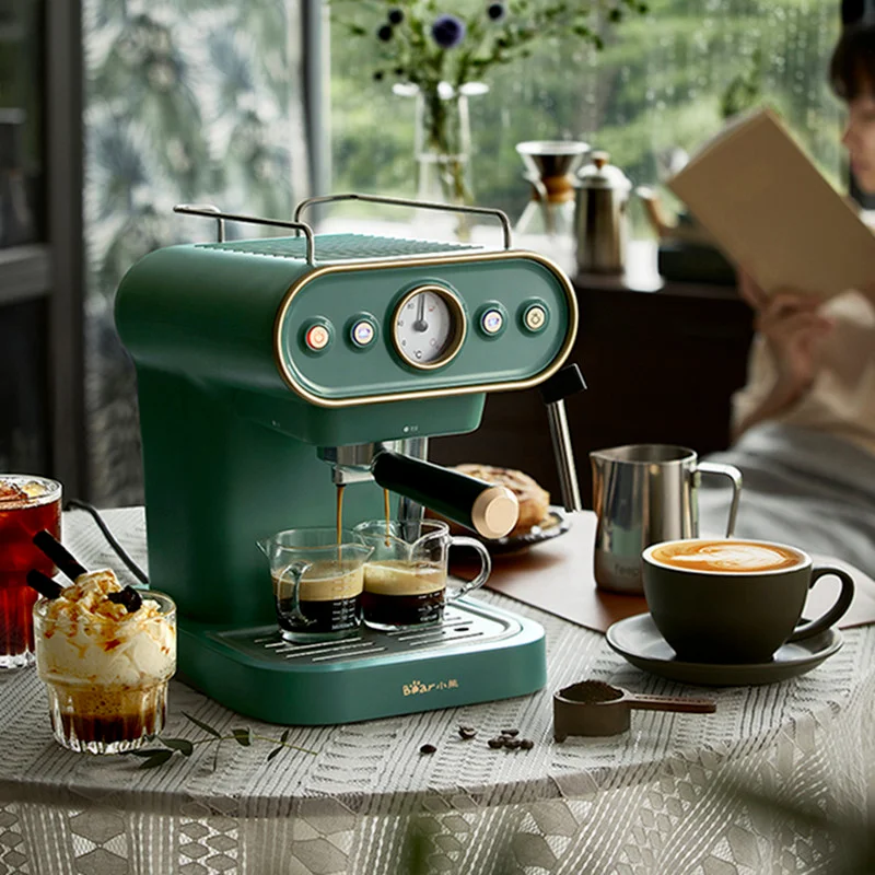 半自動コーヒーマシン エスプレッソ 110Vステンレス 粉末対応 ラテ