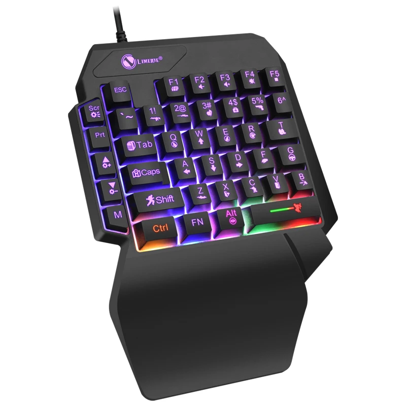 Ultra-Slim Backlit Mini Gaming Keyboard – 35-Key One-Handed Design