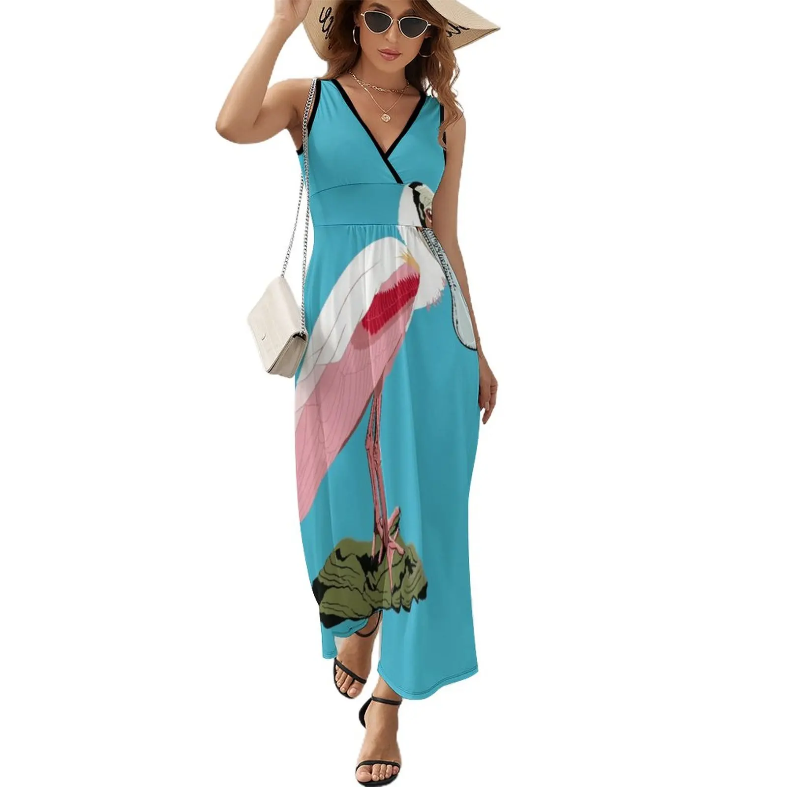Roseate Spoonbill Sleeveless Dress purple dress women dresses