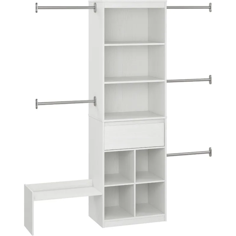 Grow with Me Adjustable Kids’ Closet Organizer System, 15.69" D x 95.44" W x 76.62" H, 6