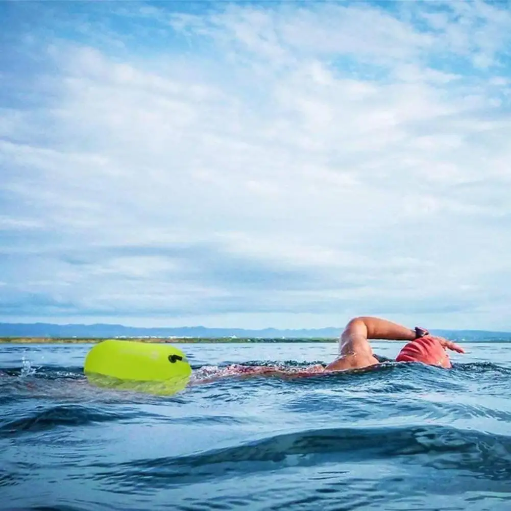 Inflatable Open Swimming Buoy Tow Float Dry Bag Double Air Bag Waist Belt Water Sport Swimming Storage Float Tools