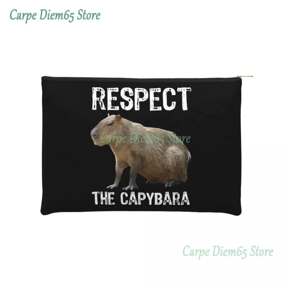

Respect The Capybara Funny Rodent Capibara Makeup Bag Women Travel Cosmetic Organizer Kawaii Storage Toiletry Bags