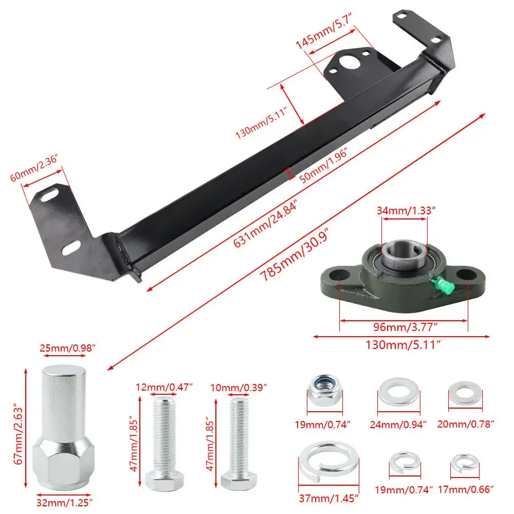 Racing Car Steering Gear Box Stabilizer Brace Bar 4WD 4x4 For 94-02 Dodge Ram 1500 2500 3500 Black #1032004 Transmission Rebuild