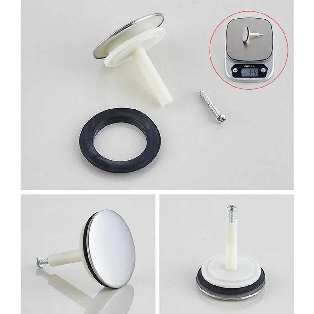 46mm Bathtub Drain Stopper Bathroom Bath Replacement Tub Sink Waste Pop-Up Plug 50-65mm Adjustable Hardware 1pcs drain stopper
