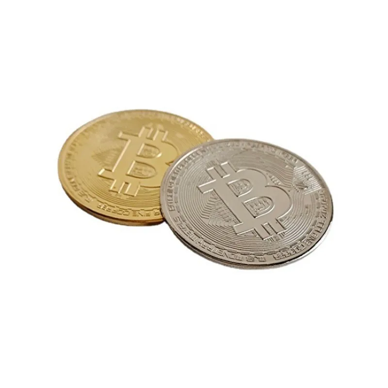 Gold Plated Bitcoin Coin Collectible Art Collection Gift Physical Commemorative Casascius Bit BTC Metal Antique Imitation coin deposit box password box