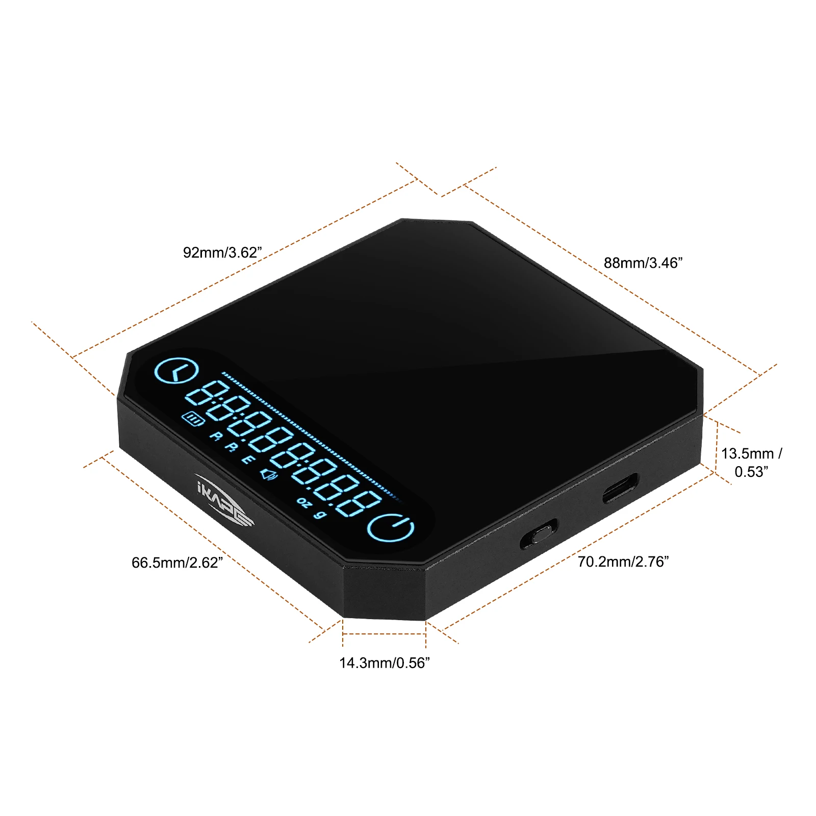 ميزان قهوة إلكتروني معدني ذكي IKAPE V3 - دقة عالية...