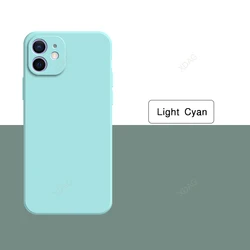 Premium Liquid Silicone Phone Case - Soft, Fashionable, Classic Design, High - Quality Back Cover - iPhone 12 Mini (Light Cyan)