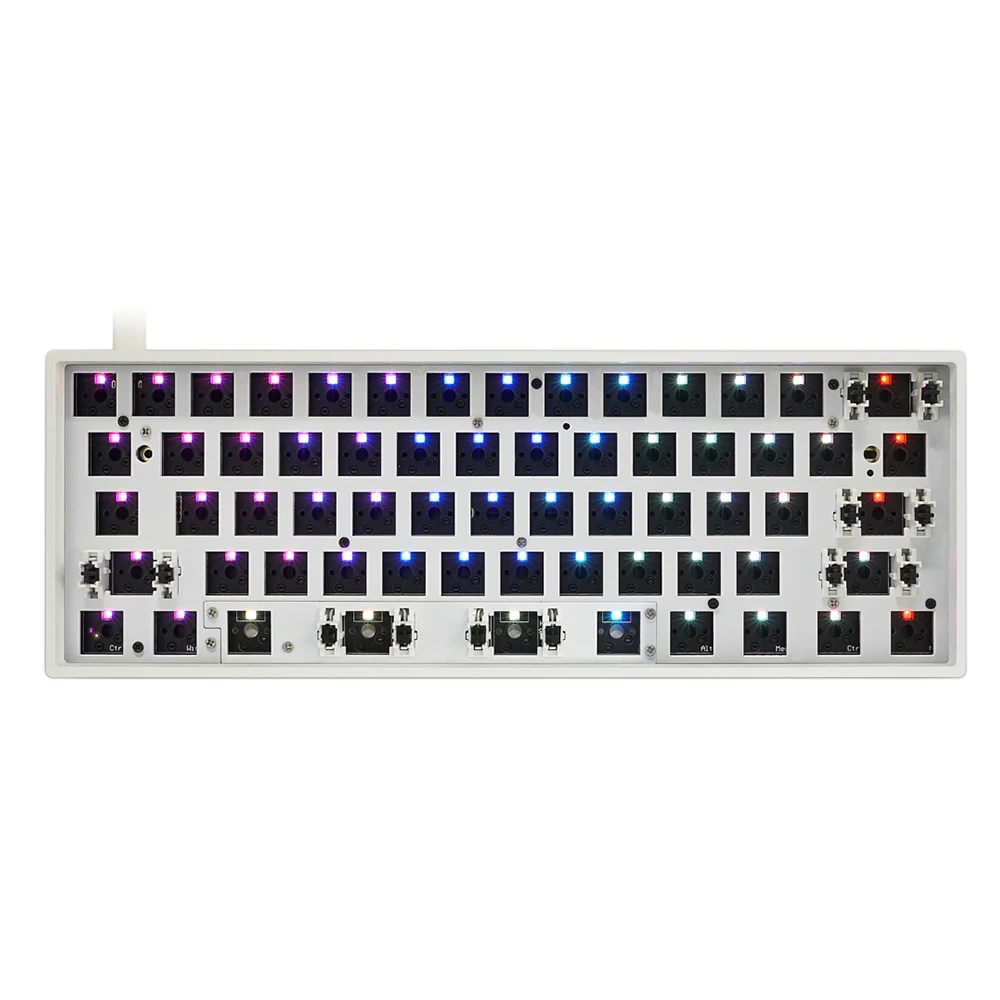 Kit de Teclado com Fio Personalizado Compatível com Bluetooth Modo Duplo Montagem Pcb Swappable 60 Rgb Gk61x Gk61xs