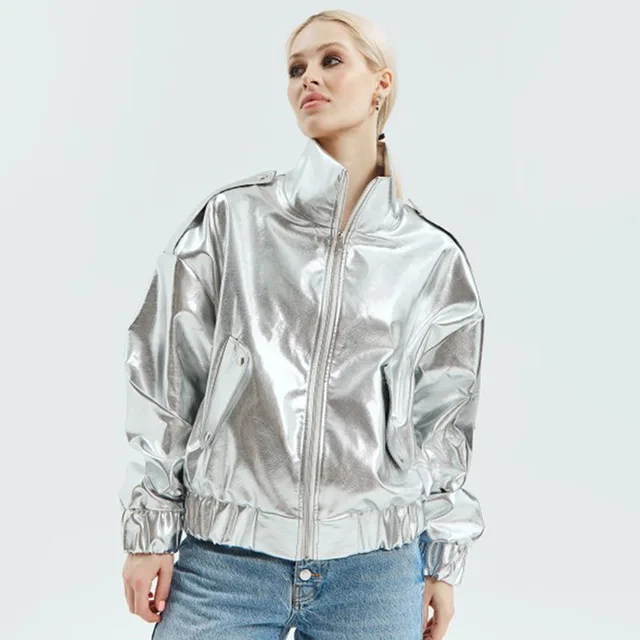 Loose Fit Shiny Gold Jacket 5