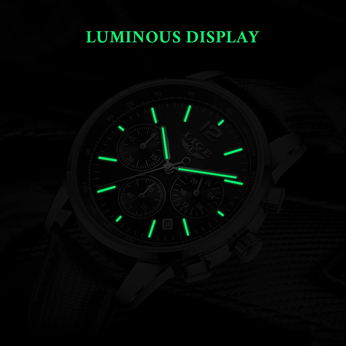 Luxury Men's Leather Watch - LIGE Chronograph Sport Waterproof with Gift Box