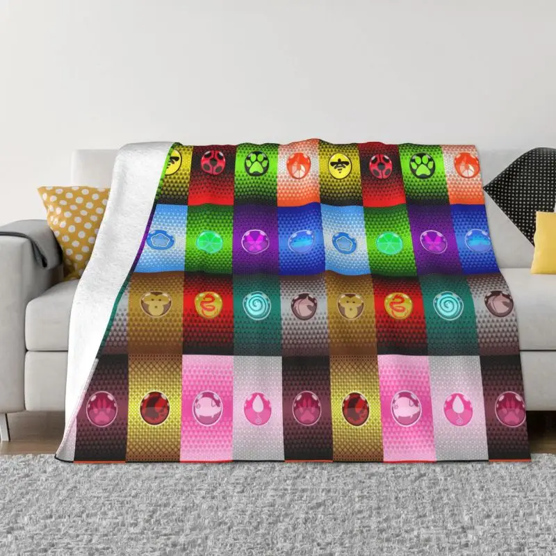 

Ladybugs All Heroes Pattern Blanket Warm Fleece Soft Flannel Throw Blankets for Bedding Couch Office Autumn