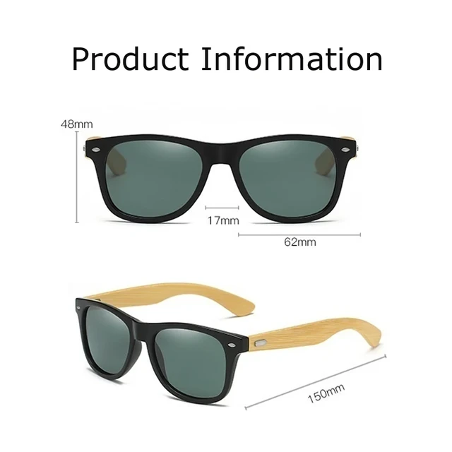 Wooden Bamboo Non-Polarized Sunglasses for Men Women Vintage Retro