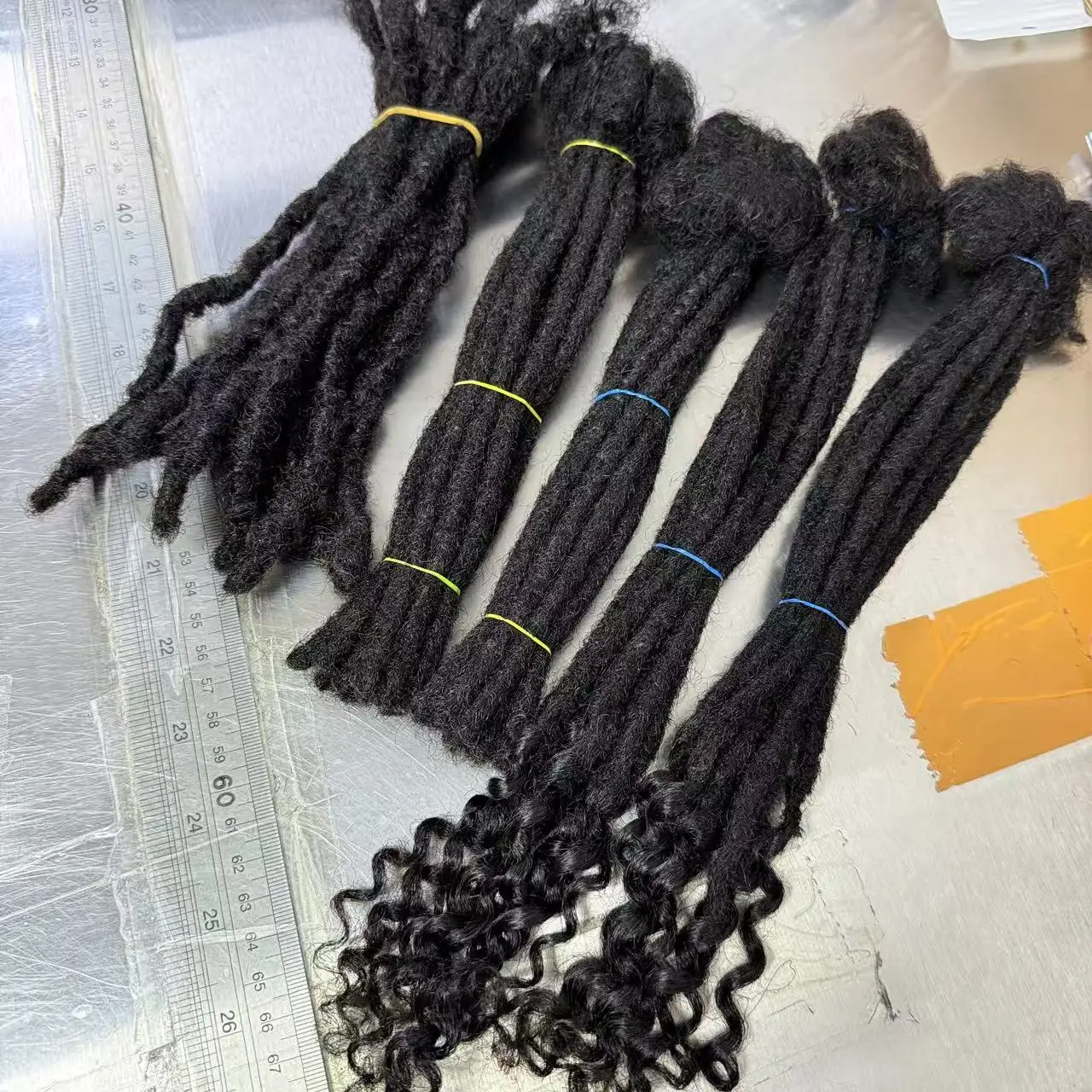 Nabi 10 Strands/pcs 0.6cm Width Dreadlock Extensions Human Hair Permenant Locs Extension Peruvian Human Hair 1