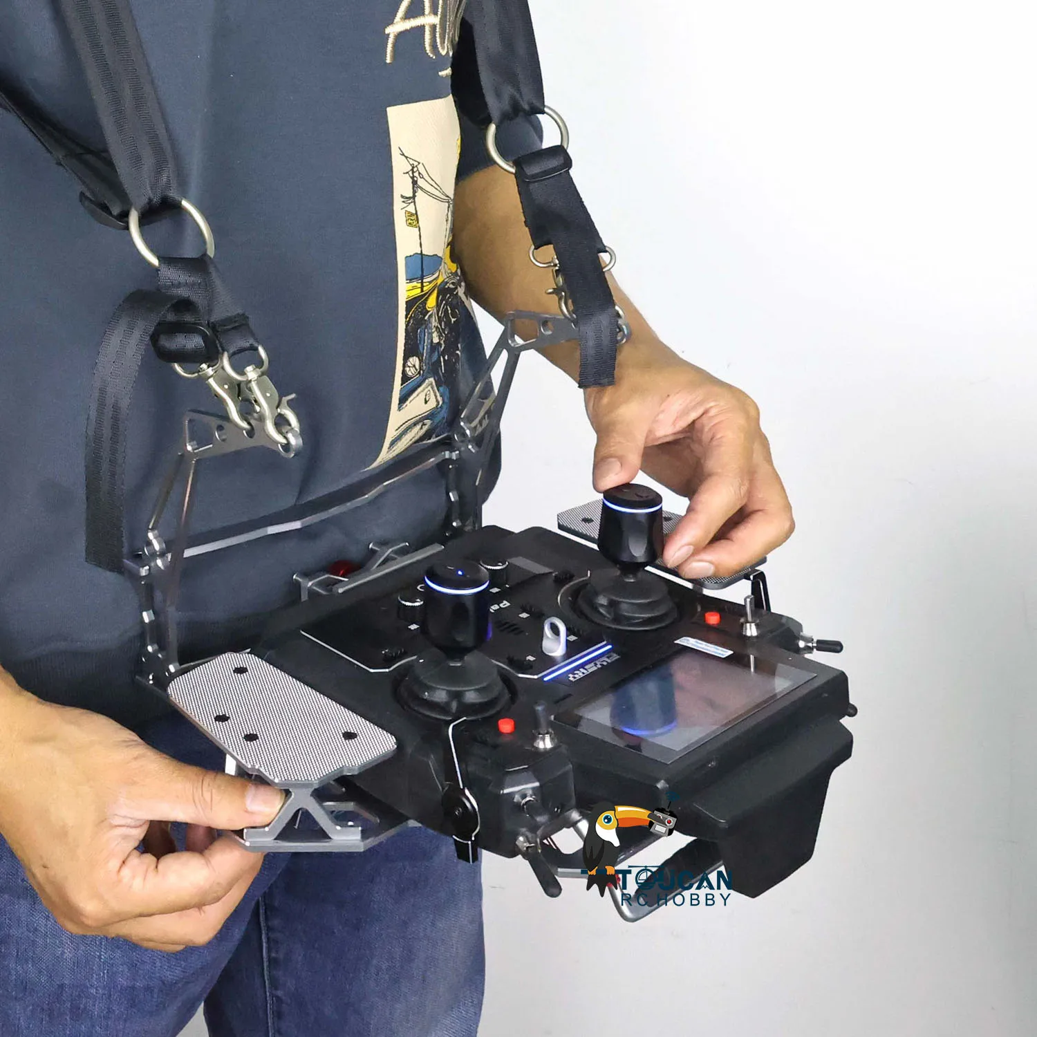 Support plateau métal avec sangle pour Flysky Paladin PL18EV RC