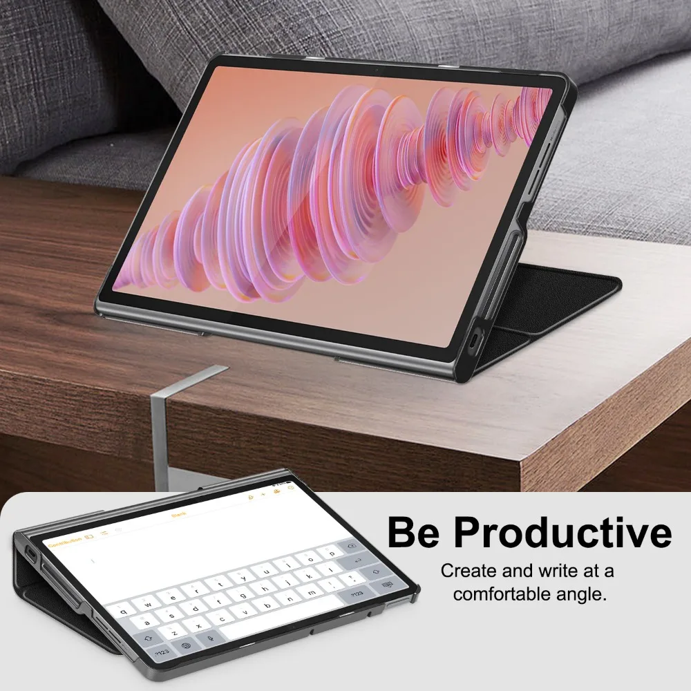 Premium PU Leather Stand Case for 11.5-inch Tablet - Durable Hard Plastic Back Cover
