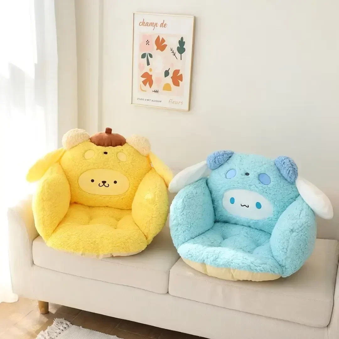 

45cm Sanrio Warm Cushion Kuromi Hello Kitty Cinnamoroll My Melody Integrated Half Surrounding Chair Cushion Children Fart Cushio