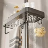 Bathroom Shower Head Holder Wall Mounted No Drilling Required Shampoo Organizer Rack Integrated Design Storage Shelf 5
