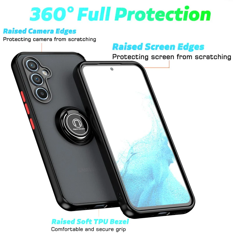For Samsung Galaxy A14 A34 A54 M14 M54 5G Case Magnetic Holder Ring Stand Hard PC Armor Phone Cases For Galaxy A24 4G A04S Cover 4