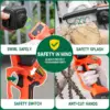 Cordless Pruner Kit, 1.6'' Electric Pruning Shears and 5'' Cordless Mini Chainsaw with 2 Pack 25V Rechargeable Batteries 5