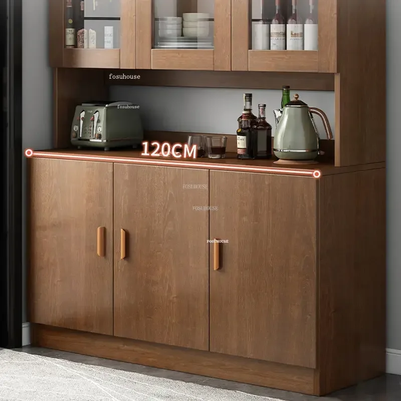 Modern Kitchen Cabinet Multifunctional Wooden Kitchen Cabinet Furniture Locker Glass Sideboard Living Room Wine