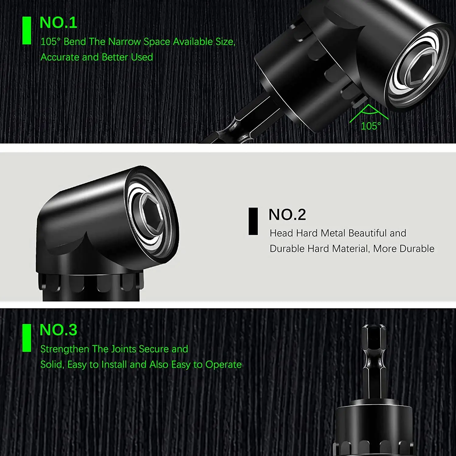 Description Picture 5 of itemPower Drill Sockets Adapter Sets, Rotatable Universal Joint Swivel Impact Square Drive Adaptor Screwdriver Bit