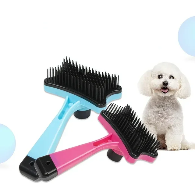 Pet hair removal brush Cat hair removal dog hair cleaner One click hair removal massage comb 2