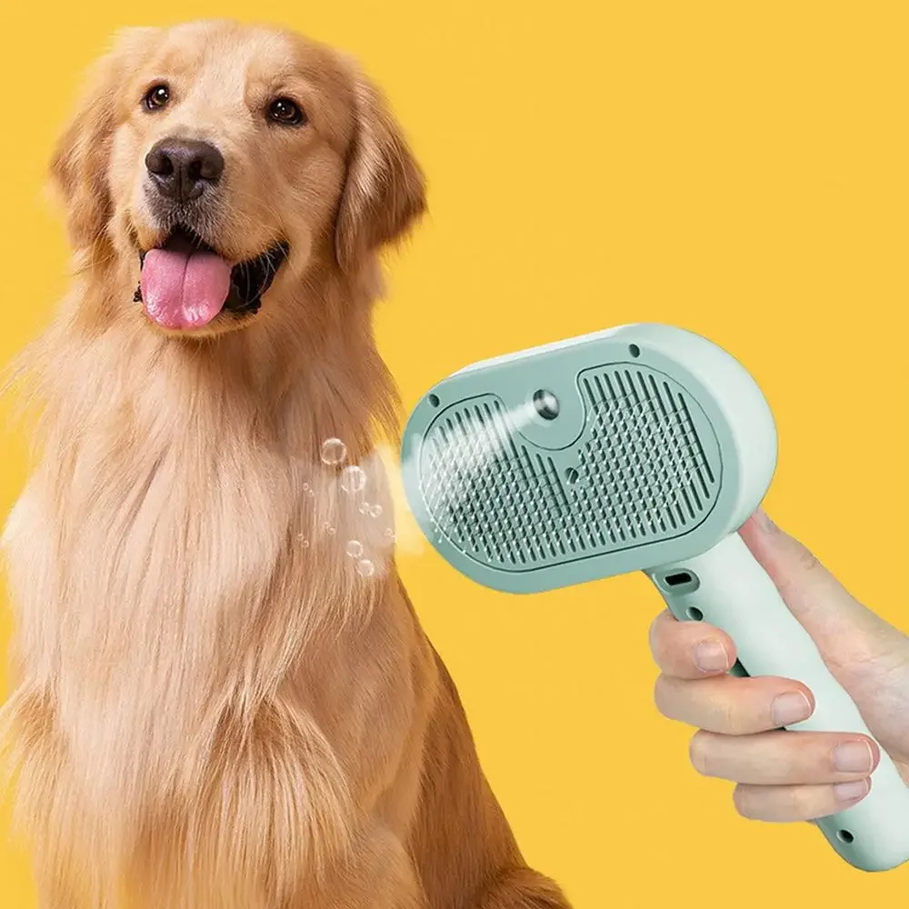 Spray Cat Brush for Shedding Hair Steamy Water Brush for Cats and Dogs Pet Hair Removal Comb with Water Tank and Release Button 6