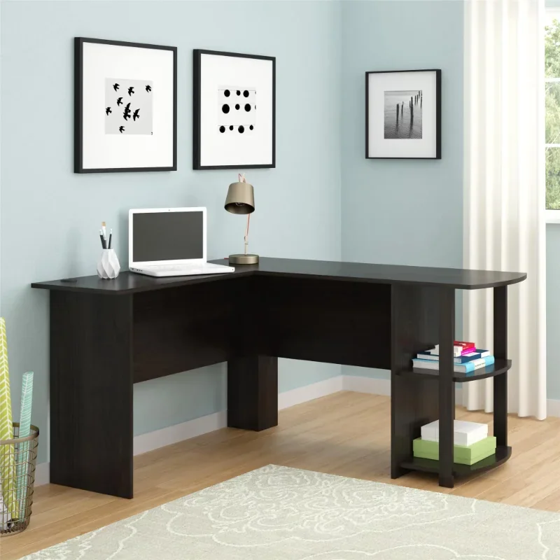 

Dominic L Desk with Bookshelves, L Shaped Desk