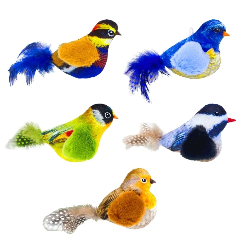 цена Cats Toy Interactive Birds Toy Plush Toy with Realistic Bird Sounds