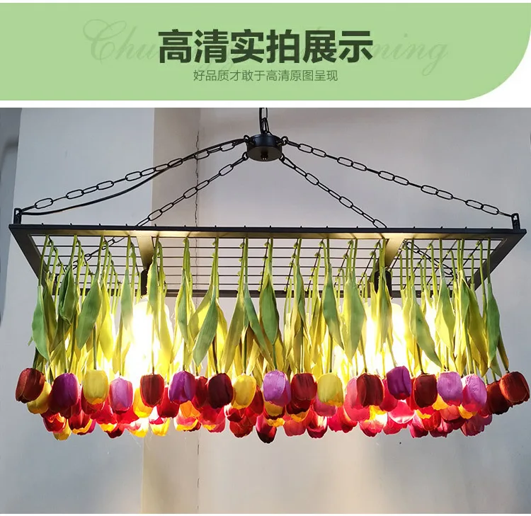 Description Picture 6 of itemPlant pendant light Creative and personalized floral pendant light Industrial style restaurant green plant lights