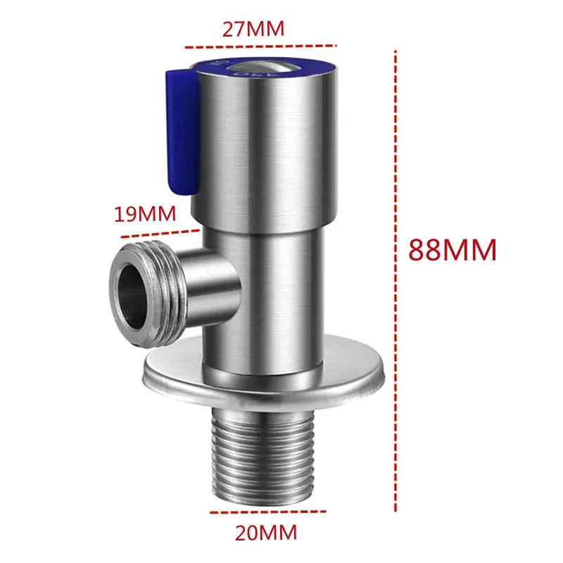 Stainless Steel Hot Cold Inlet Valve Toilet Filling Angle Valves Sink Basin Water Heater Faucet for Kitchen Bathroom Accessories
