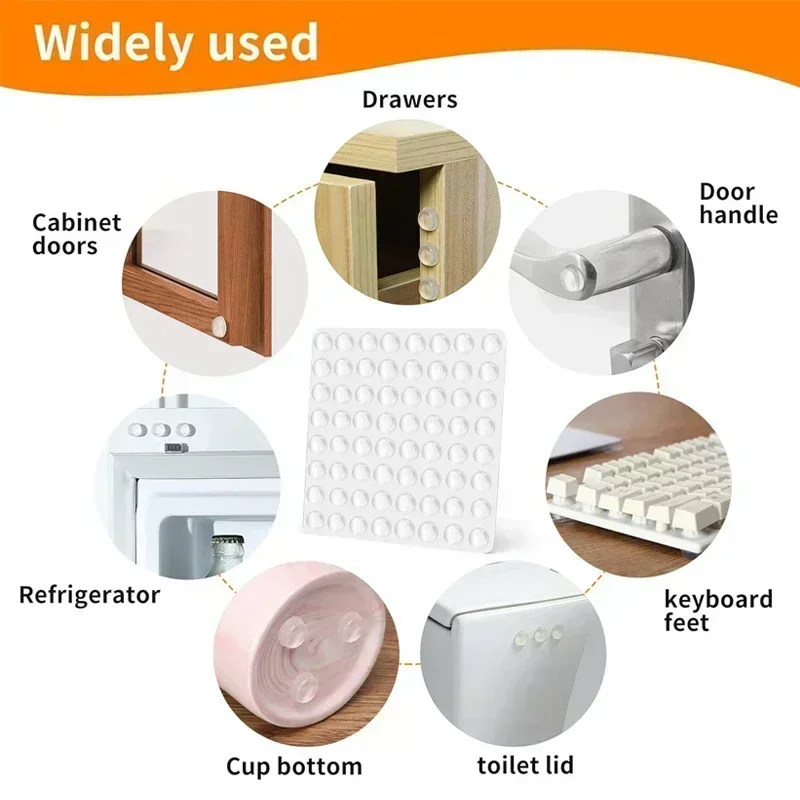 Silicone Furniture Pads Self-Adhesive Clear Door Stop Rubber Damper er Cabinet Bumpers Cushion Protective Pads