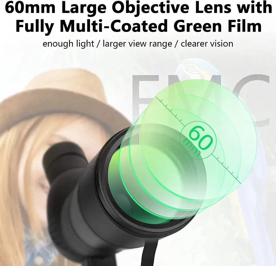 20-60X60 Powerful Monocular Zoom Telescope Bak4 Prism Waterproof Anti-Fog Camping Bird Watching Landscape potting Scope for Phon 4