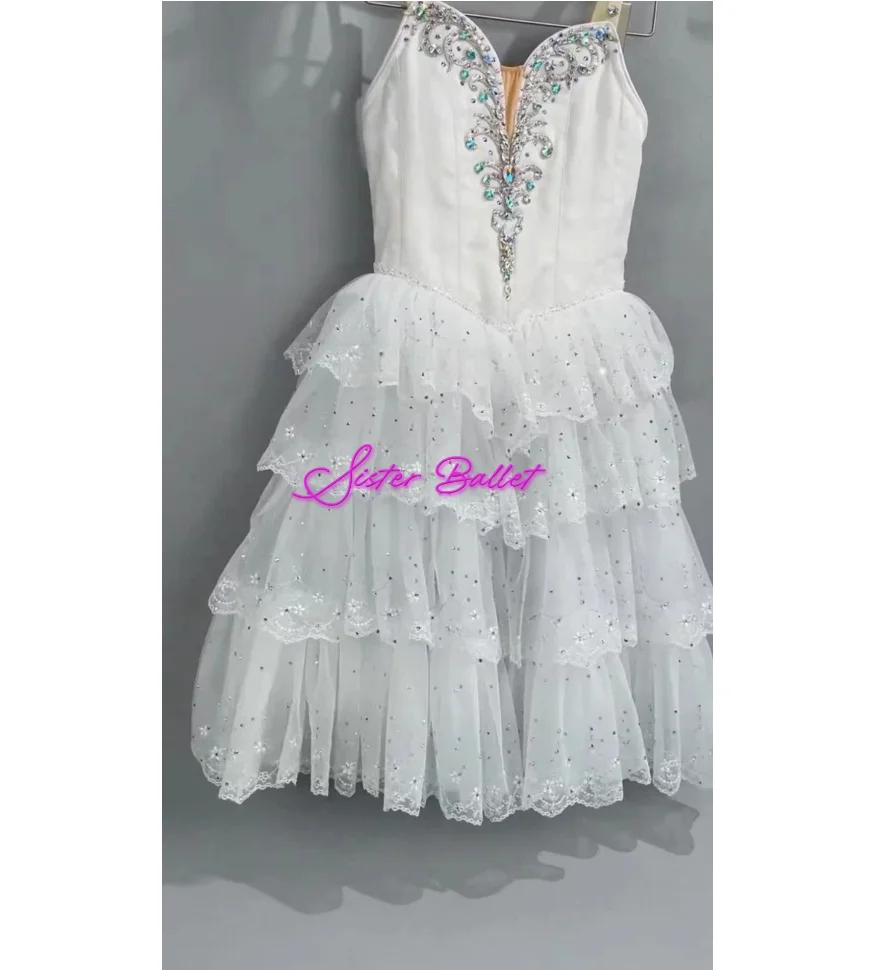 

Эксклюзивное Платье-пачка Gopelia, индивидуальный заказ, для взрослых и детей, белое платье с изображением сказочного торта, платье для соревнований, женский костюм