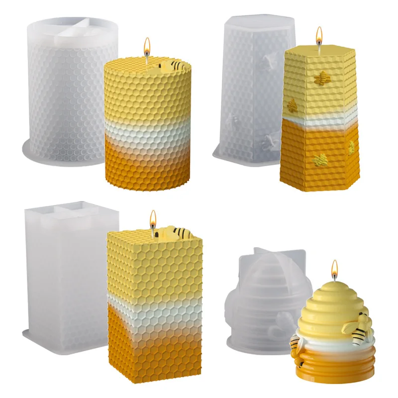 3d Bee Honeycomb Silicone Candle Molds  Silicone Handmade Supplies Tool -  Candle - Aliexpress