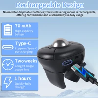 Trackball Ring Mouse Bluetooth Wireless Dual-mode Air Mouse for PPT Browsing Tiktok YouTube Novel Page Turning PC Tablet Phone 6