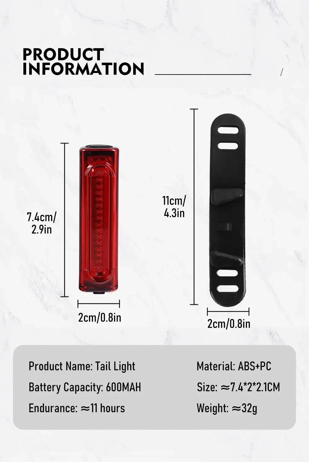 Description Picture 3 of itemThinkRider Bicycle Taillight Multi Lighting Modes Models USB Charge Led Bike Light Flash Tail Rear Lights for Road Mtb