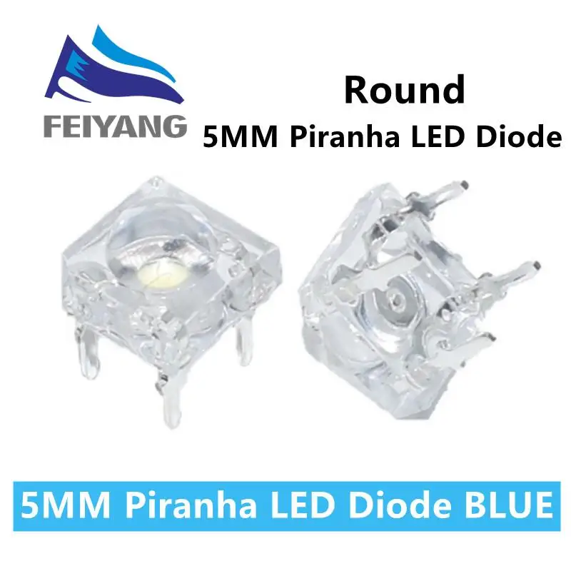 10 Stück 5 mm F5 Piranha LED Weiß Rot Grün Bernstein Klar 5 mm LED-Diode Leuchtdioden 4-polig Piranha LED Diodos Helligkeit – Detail 6